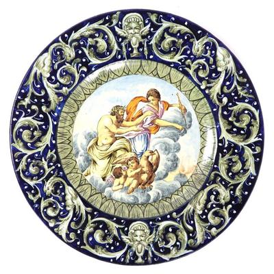 Sale Photo Thumbnail #179: Lot 179 italian hand painted majolica charger