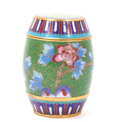 Sale Photo Thumbnail #322: Lot 322 chinese cloisonne snuff box miniature stool