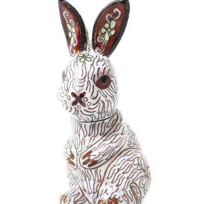 Sale Photo Thumbnail #399: Lot 399 adorable chinese cloisonne bunny