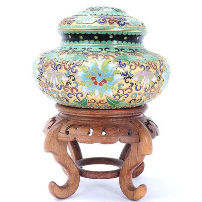 Sale Photo Thumbnail #315: Lot 315 beautiful chinese champleve ginger jar wstand