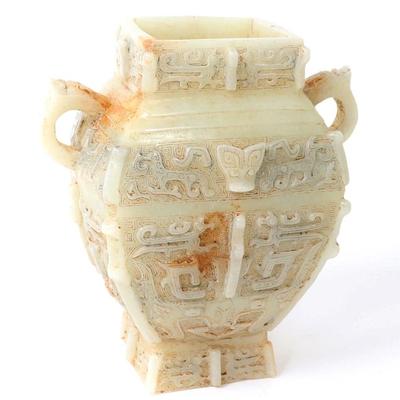 Sale Photo Thumbnail #332: Lot 332 chinese white hardstone vase