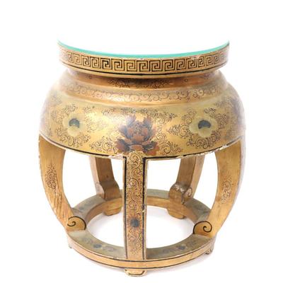 Sale Photo Thumbnail #381: Lot 381 chinese lacquer painted wood stool
