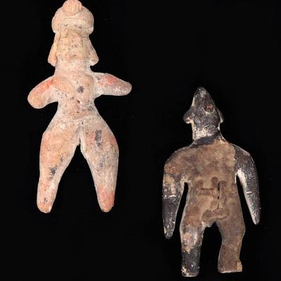 Sale Photo Thumbnail #158: Lot 158 2 jalisco pre columbian figures 100 bce 250 ce