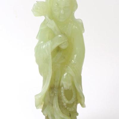 Sale Photo Thumbnail #311: Lot 311 chinese carved pale bowenite quanyin