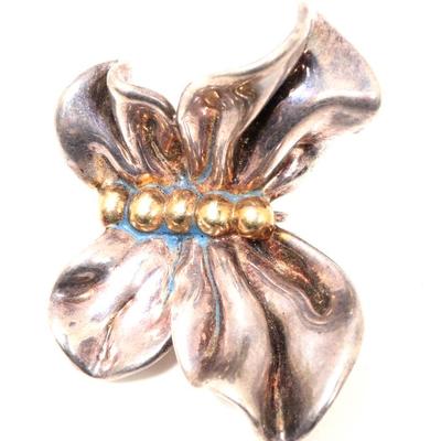 Sale Photo Thumbnail #132: Lot 132 beautiful sterling silver hand made butterfly pin