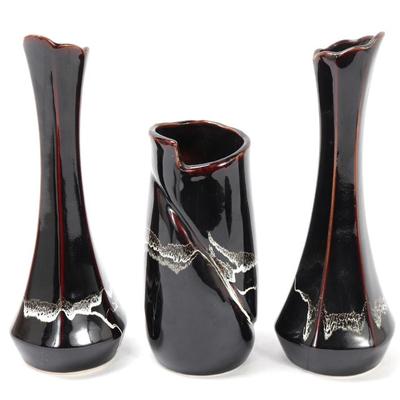 Sale Photo Thumbnail #407: Lot 407 trio of lovely porcelain flower vases