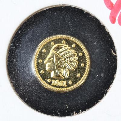 Sale Photo Thumbnail #164: Lot 164 1861 california souvenir gold token