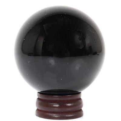 Sale Photo Thumbnail #211: Lot 211 beautiful perfectly polished obsidian sphere 192g