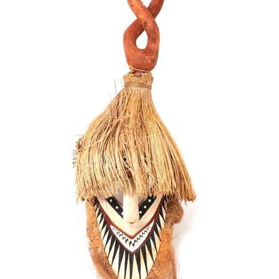 Sale Photo Thumbnail #432: Lot 433 tall wood carved melanesia dance mask