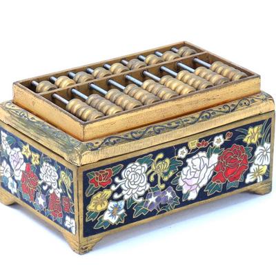 Sale Photo Thumbnail #318: Lot 318 lovely miniature chinese cloisonne currency box abacus