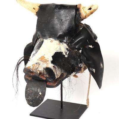 Sale Photo Thumbnail #477: Lot 478 folk art bull mask or dugn be
