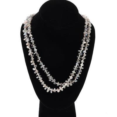 Sale Photo Thumbnail #101: Lot 101 laborite agate chip bead necklace