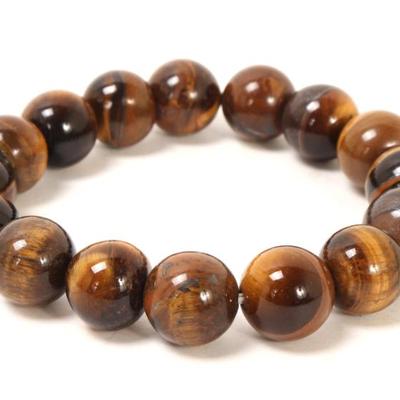 Sale Photo Thumbnail #114: Lot 114 beautiful raw tiger s eye beaded bracelet
