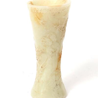 Sale Photo Thumbnail #336: Lot 336 heavy chinese hardstone carved vase
