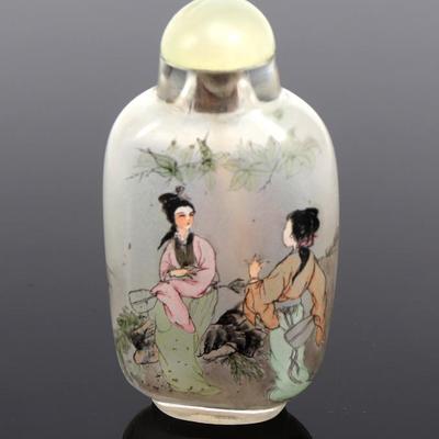 Sale Photo Thumbnail #327: Lot 327 reverse painted chinese snuff bottle