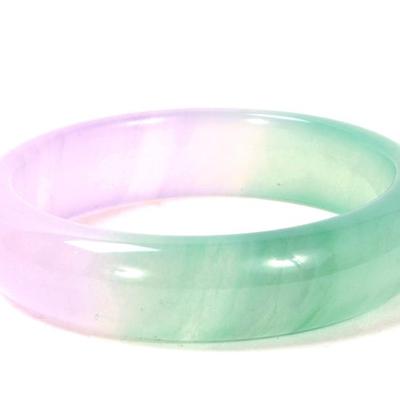 Sale Photo Thumbnail #86: Lot 86 stunning rainbow jade style bangle