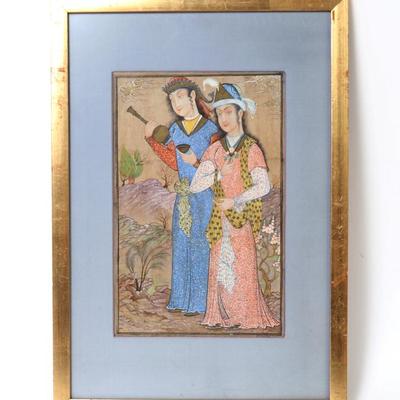 Sale Photo Thumbnail #269: Lot 269 fine persian painting on paper qajar period 19th c.