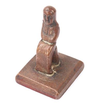 Sale Photo Thumbnail #390: Lot 390 chinese seated monk bronze seal stamp