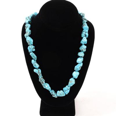 Sale Photo Thumbnail #105: Lot 105 lovely bright turquoise beaded necklace