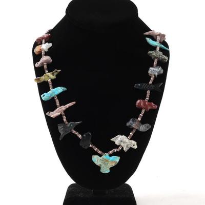 Sale Photo Thumbnail #131: Lot 131 beautiful native american bird fetish necklace