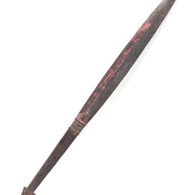 Sale Photo Thumbnail #30: Lot 30 good carved png tribal club