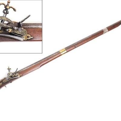 Sale Photo Thumbnail #61: Lot 61 algerian miquelet flintlock musket 18th 19th c.