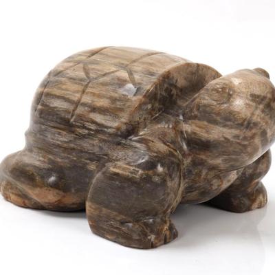 Sale Photo Thumbnail #248: Lot 248 adorable petrified wood turtle