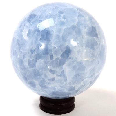 Sale Photo Thumbnail #204: Lot 204 gorgeous natural aquamarine sphere on stand