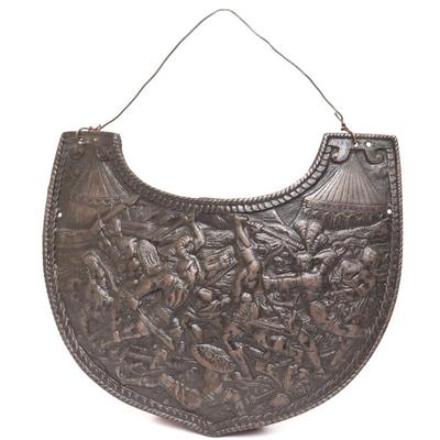 Sale Photo Thumbnail #69: Lot 69 european battle scene cast iron gorget plate