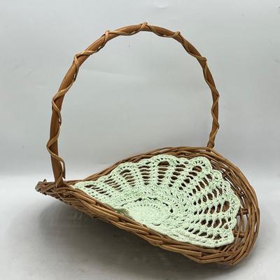 Vintage Mid Century French-Style Flower Gathering Basket