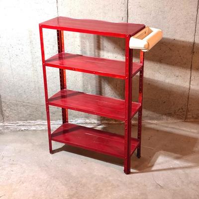 Four Tier Red Metal Shelf