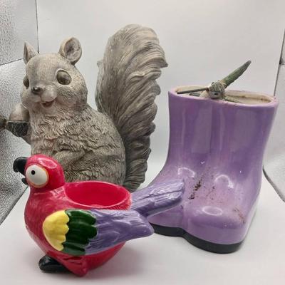 (3) Animal Themed Garden Planters
