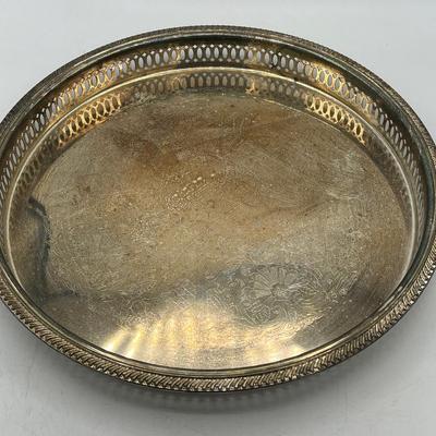 12.5” Hong Kong Metal Tray with Floral Design