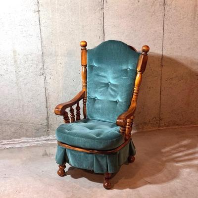 Broyhill - Green Cushioned Rocker Chair