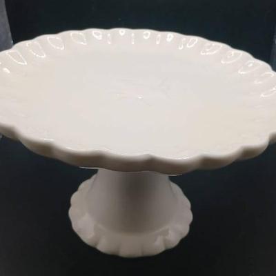 Handmade April Cornell Silvestri Porcelain Cake Stand with Raised Bird Detail