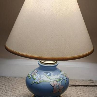 Small Blue Floral Lamp
