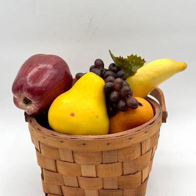 Basket With Faux Fruit