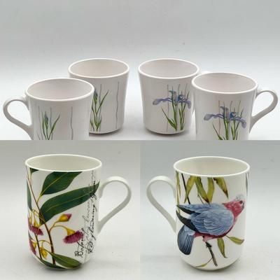 Coffee Cup Lot Including Corelle Shadow Iris