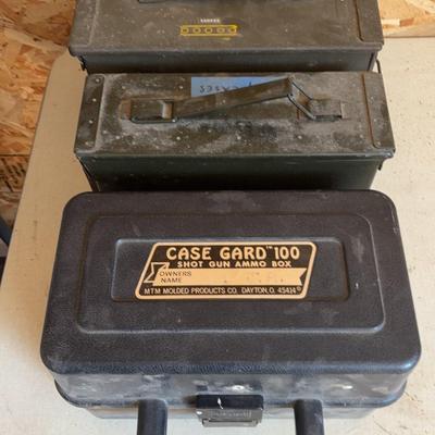 Empty Ammo Cans And Case Of Shotgun Shells