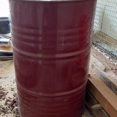 55-Gallon Red Steel Barrel 