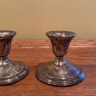 Weighted Sterling Candleholders