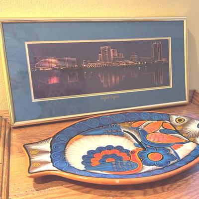 Tim Rudziensky Virginia Images 1995/Fish Folk Art Dish 