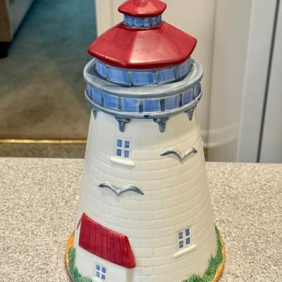Hand Painted Lighthouse Cookie Jar