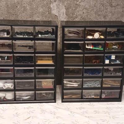 (2) Large Hardware Caddies With Contents 