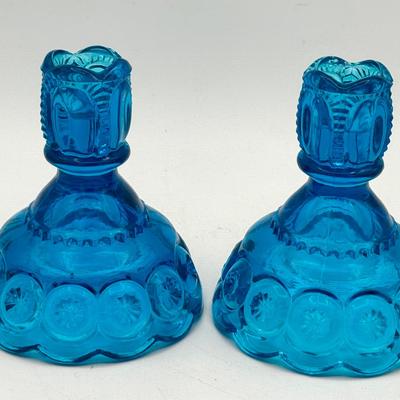 (2) UV Reactive LE Smith Moon & Stars Candlestick Holders 
