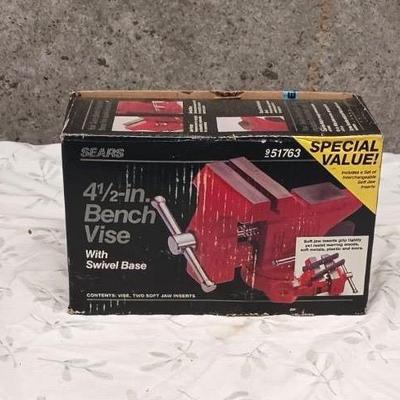 Sears 4 1/2” Bench Vise With Swivel Base