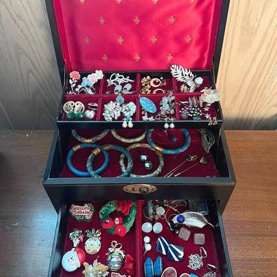 Vintage & Contemporary Mix of Jewelry in Jewelry Box