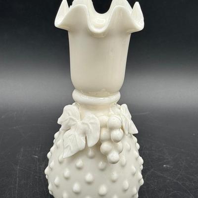 Vintage Milk White China Milk Glass Vase With Sticker