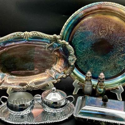 Silverplate & Stainless Steel Serving Lot 