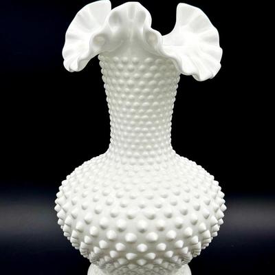Fenton Style Hobnail Vase